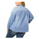 thumbnail image 3 of Camisas de mezclilla de manga larga con botones para mujeres de tallas grandes Agnes Orinda 1X azul claro, 3 of 8