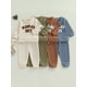 thumbnail image 3 of Conjunto de dos piezas para bebé niño: sudadera de manga larga con bordado de letras y pantalones con cintura elástica. Ideal para otoño., 3 of 9