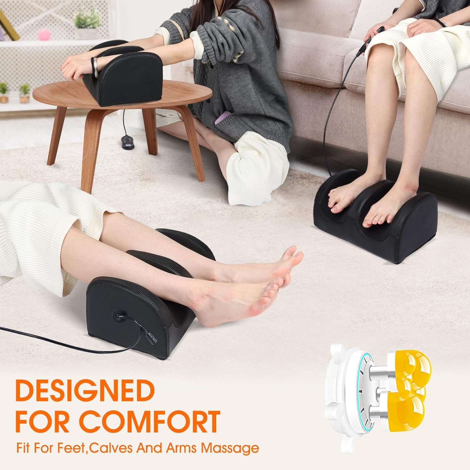 Electric Shiatsu Foot Massage Machine with Heat&Remote, Multi-Modes Foot and Calf Massager, Kneading Deep Tissue Massage, Deep Feet Massager for Promotes Blood Circulation, Best Gifts for Fmaily