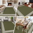 thumbnail image 6 of Olive Green Greek Key Large Area Rugs for Bedroom Living Room, Soft Non Slip Carpet Bedside Rug, Geometric Greece Ancient Farmhouse Geo Rectangular Floor Cover Kitchen Accent Rug 8'x10' for Office, 6 of 9
