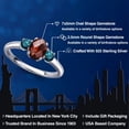 thumbnail image 2 of Gem Stone King 925 Sterling Silver Red Garnet and Blue Diamond Engagement Ring for Women | 1.30 Cttw | Oval Checkerboard 7X5MM | Gemstone January Birthstone | Size 8, 2 of 6