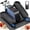 Light Blue, variant on Wefely Under Desk Elliptical Machine with Resistance Bands for Arm & Leg Exercise, Mini Electric Leg Exerciser While Sitting for Seniors, 12 Speed RF Remote, Compact Quiet for Home Office