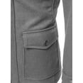 thumbnail image 4 of FashionOutfit Men's Classic Long Sleeves Zipper & Button Closure Wool Blend Coat, 4 of 4