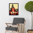thumbnail image 2 of Abstract Futuristic Cityscape Black And Red Brutalism Art Print Framed Poster Wall Decor 12x16 inch, 2 of 5