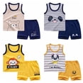 thumbnail image 2 of Ropa de bebé para niño, chándal informal, ropa de algodón puro, ropa de verano para bebés, camisetas y pantalones para niños, atuendo deportivo Tan Jianjun unisex, 2 of 2