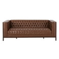 thumbnail image 6 of Noble House Tamarisk Sofa, Cognac Brown and Espresso Faux Leather, 6 of 12