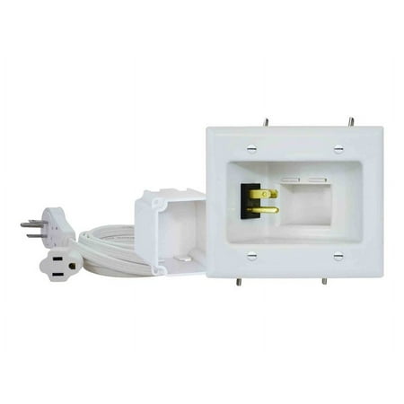 DataComm Electronics - Recessed Pro-Power Kit with Straight Blade Inlet - White