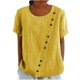 thumbnail image 2 of mfyjkho Tops Para Mujer, Blusa De Manga Corta Con Botones Y Cuello Redondo De Color Liso Para Mujer Tops Y Blusas Para Mujer Xxxl, 2 of 6