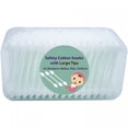 thumbnail image 5 of RAGUPEL 400Pcs Baby Safety Cotton Swabs with Large Tips for Newborn,Babies,Kids,Children,100% Organic Cotton,White Paper Sticks,5 Pack of 80 Swabs Total (2 Boxes and 3 Bags), 5 of 7