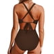 thumbnail image 2 of Traje de Baño de Bikini de Mujer Traje de Baño de Color Sólido Traje de Baño de una Pieza, Ropa de Playa Casual de Poliéster para Uso Diario, Piscina Y Mar de Verano, 2 of 3
