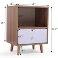 thumbnail image 3 of JAXPETY Ensemble de 2 Tables de Chevet avec Rangement Ouvert et Tiroir pour Chambre Salon, 3 of 7