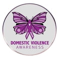 thumbnail image 1 of 3x3cm Awareness Of Domestic Violence Pin Purple Ribbon Metal Alloy Badge Fashion Accessory, 1 of 5