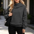 thumbnail image 5 of MaFYtyTPR Women's Cowl Neck Hoodie with Face Cover Casual Pullover Hooded Sweatshirt with Pocket Fall Winter Outdoor Warm Tops 01-Dark Gray S, 5 of 6