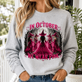 thumbnail image 5 of Breast Cancer Awareness Shirt, In October We Wear Pink Sweatshirt, Pink Witch Halloween Hoodie and T-Shirt, October Support Gift for Women, 5 of 9