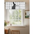 thumbnail image 2 of Easter Spring Curtain Valances for Windows, Black Dots Bunny Farmhouse Plaid Grey Kitchen Valance Window Treatment, Light Filtering Block Curtains for Bathroom/Bedroom/Living Room 42'' x 12'', 2 of 9