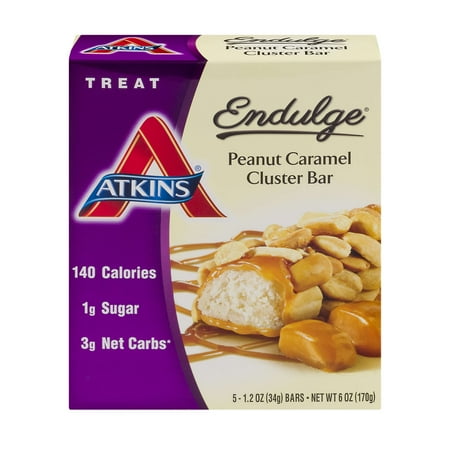 Atkins Endulge Peanut Caramel Cluster Bar, 1.2oz, 5-pack (Treat)