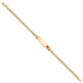 thumbnail image 2 of 14k Yellow Gold Bracelet Medical Curb 7.5 mm 8 in Semi-Solid Soft Diamond Shape Red Enamel ID Cuban, 2 of 4