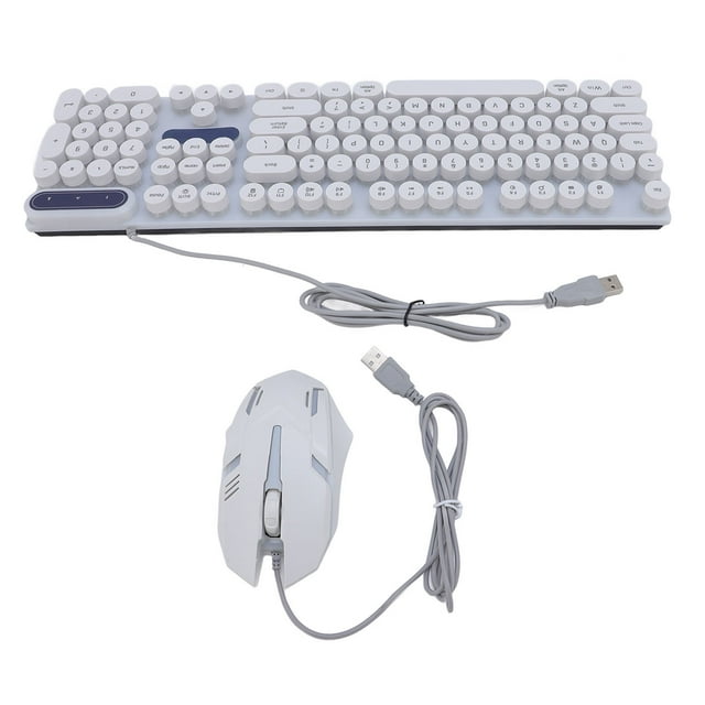 Combo De Teclado Y Mouse Con Cable, Tamaño Completo, Punk Retro, Teclado A Prueba De Salpicaduras, Luz De Fondo, Mouse óptico De 1600 Ppi, Para Computadora Portátil De PC