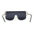 thumbnail image 2 of Luxurious Oversize Rimless Shield Flat Top Mobster Sunglasses Gold Black, 2 of 4