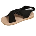 thumbnail image 5 of WAYUTE Women's Sandals Slip On Beach Soft Sole Sandals Lightweight Flat Open Toe Elastic Strap Walking Shoes Trendy Casual Summer, 5 of 7