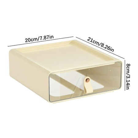 Partheme Desktop Organizer with Drawer  Accessories Stationary Organizer Desk Caddy Pen/Pencil/Business Card/Sticky Note Tray/Paperclip Holder Storage Box White