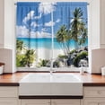 thumbnail image 2 of Ambesonne Tropical Kitchen Curtains, Barbados Beach Ocean, 55"x39", Multicolor, 2 of 3