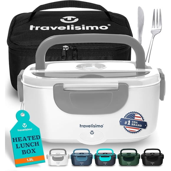 Lonchera eléctrica TRAVELISIMO de acero inoxidable de 1.5 L, 100 W