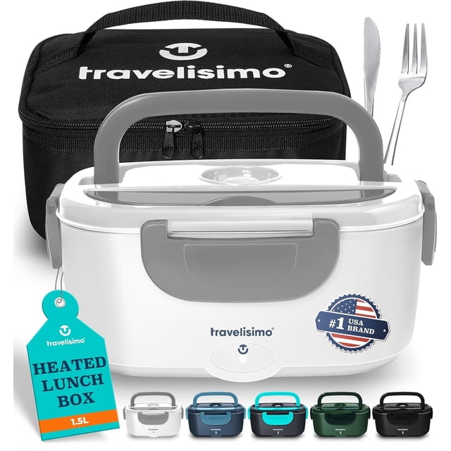 Lonchera eléctrica TRAVELISIMO de acero inoxidable de 1.5 L, 100 W