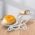 thumbnail image 4 of 2 Tiers Cake Stand, Decoration Snack Display Tray Removable Ornaments Display Rack Cupcake Stand for Restaurant Wedding Party Banquet Round, 4 of 7