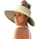 thumbnail image 1 of Sombrero con visera solar FURTALK para mujer, paja, ala ancha, beige, 1 of 8