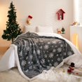thumbnail image 6 of Christmas Throw Blanket Dark Grey Picnic Blankets for Couch Winter Blankets with Silver Snowflake Printed Soft Microfiber Blanket Travel Outdoor Camping Blanket 50x60 Inches, 6 of 6