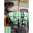 thumbnail image 4 of Outdoor Tablecloth with Umbrella Hole and Zipper, St. Patrick's Day Square Table Cloth 60x60 Inch Waterproof Tablecloth, Green Irish Lucky Clovers Stripes Picnic Table Cover for Patio Camping, 4 of 7