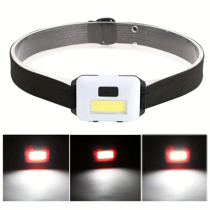Portable Mini Headlamp, Cob Led Powerful Flashlight - Outdoors, Camping, Hiking