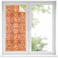 thumbnail image 2 of Boho Orange Window Privacy Film, Country Style Bohemian Floral Retro Tribal Static Cling UV Sun Blocking Tint Film Heat Control Windows Films for Bedroom Bathroom, Window Stickers 17.7"x39.3", 2 of 8