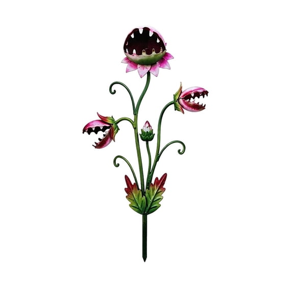 Whimsical Metal Carnivorous Plant Garden Stake, Durable Yard Art Decor for Outdoor