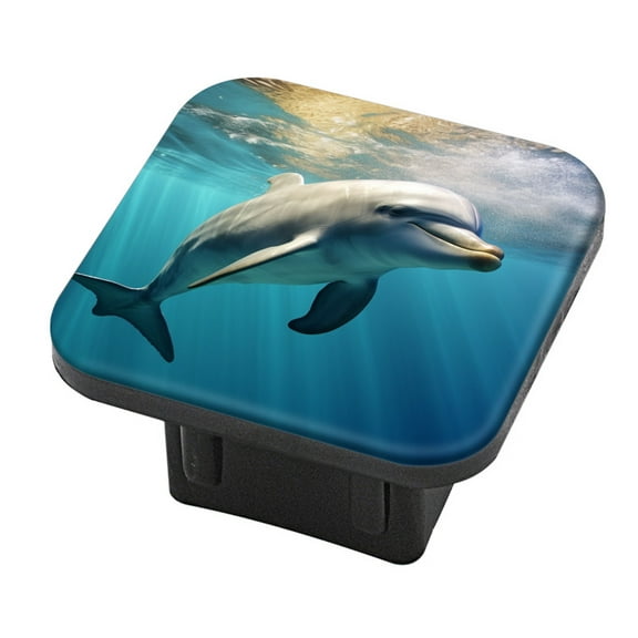 Hitch Cover Fits For 2-Inch Hitch,Beautiful Dolphin Swimming In The Blue Searubber Trailer Hitch Cover Tube Plug Insert,Car Exterior Accessories, Receiver Tube Hitch Plug