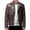 Brown, variant on Mens Winter Long-Sleeved Slim Fit PU Leather Outwear Jacket Motorcycle Black Biker Jackets Vintage Faux Leather Outwear Casual Lightweight Zip Coat Top Red