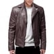 thumbnail image 2 of Kalauyu Mens Leather Jacket Motorcycle Black Biker Jackets Vintage Faux Leather Outwear Casual, 2 of 7