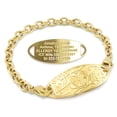 thumbnail image 1 of MedicEngraved Yellow Gold Stainless Steel Custom Medical Alert Bracelet - 5mm Oval Link, 1 of 7