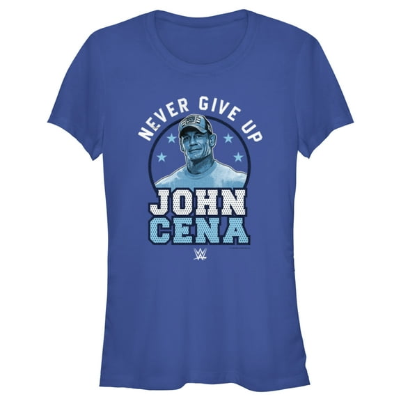 Junior's WWE John Cena Never Give Up Blue Logo Graphic Tee Royal Blue Medium