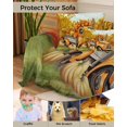 thumbnail image 4 of Fall Orang Pumpkin Truck Sofa Couch Covers for Dog,Washable Sectional Couch Slipcovers for Loveseat with Tassels,Autumn Thanksgiving Farmhouse Non Slip Sofa Throw Cover Blanket Large 71''x102'', 4 of 8