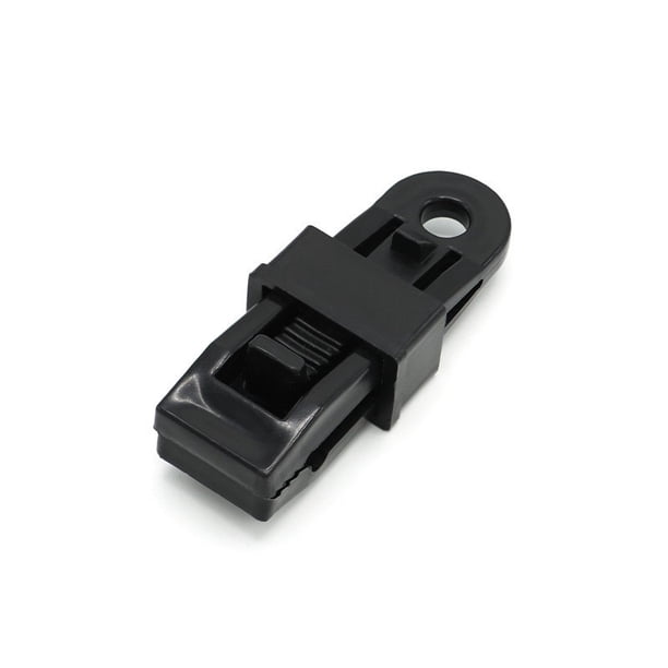 10 agarres de bloqueo ajustables y resistentes para lona y tela de sombra, clips de plástico para tela, clips para lona reutilizables, agarre de bloqueo resistente (negro)