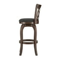 thumbnail image 2 of Weston Home Shapel Swivel Cherry Finish Bar Stool, Dark Grey Linen, 2 of 6