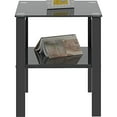 Black Glass End Tables, Small Glass Top End Table, Black Side Table