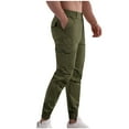 thumbnail image 3 of cllios Slim Fit Cargo Pants for Men Casual Cotton Tapered Trousers Multi Pockets Slim Fitted Elastic Waisted Jogger Pants, 3 of 8