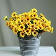 thumbnail image 5 of Happy Date Artificial Sunflower 3/6 Bouquet Artificial Flowers Fake Sunflowers Floral Decor Bouquet Home Hotel Office Wedding Party Garden Craft Art Decor 13 inch No Vase, 5 of 9