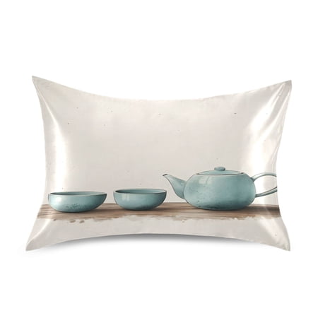 Teapot Luxury Silky Soft Pillowcase Standard Size Wrinkle Resistant Envelope Closure 20x26in