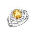 thumbnail image 1 of RYLOS Bagues pour Femmes Bague en Or Blanc 14K XOXO Câlins et Baisers Bague Pierre Précieuse 9x7 mm et Diamant Novembre Citrine Bijoux pour Femmes Taille 9, 1 of 7