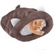 thumbnail image 1 of Saco de dormir para gatos de lana suave, cama para mascotas lavable y cálida, bolsa para abrazos para gatos, cojín y perrera, perrera cerrada, marrón, 50*40cm brillar Electrónica, 1 of 5