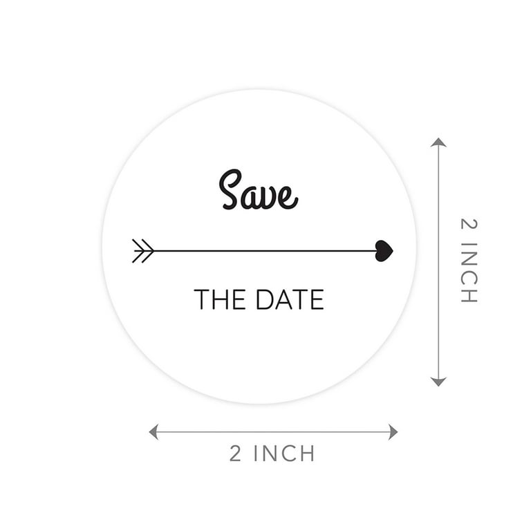Koyal Wholesale Save The Date Sticker, Arrow Heart Design, Save The Date  Seals for Wedding Invitations, 120-Pack